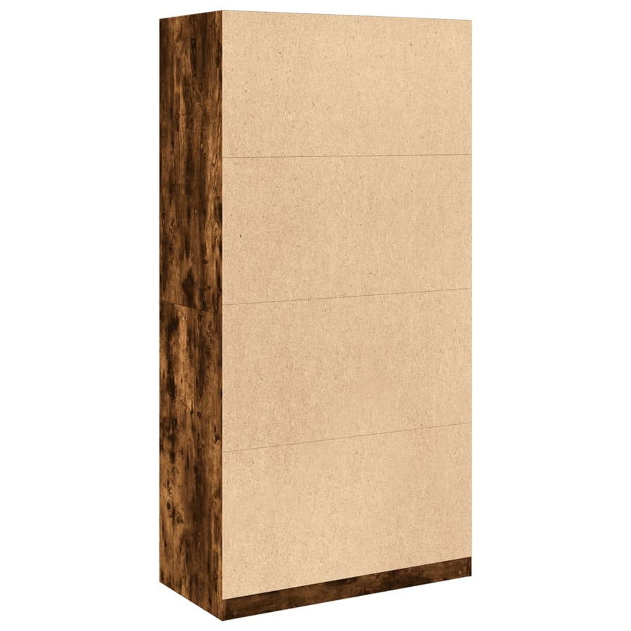 Kledingkast 100x50x200 cm bewerkt hout gerookt eikenkleurig