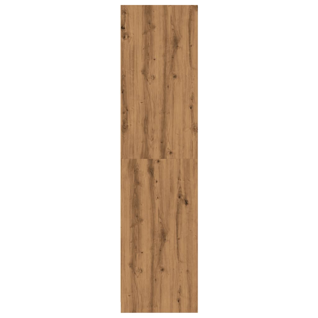 Kledingkast 100x50x200 cm bewerkt hout artisanaal eikenkleurig