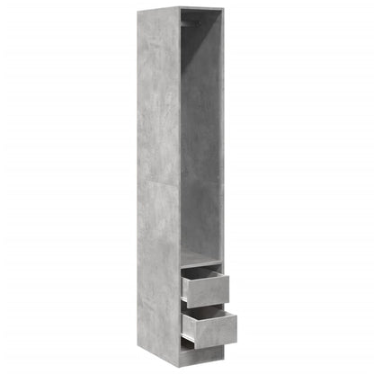 Kledingkast 30x50x200 cm bewerkt hout betongrijs