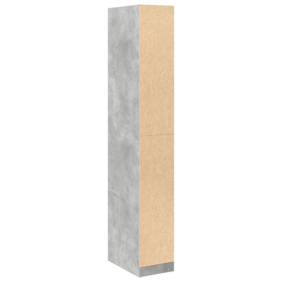 Kledingkast 30x50x200 cm bewerkt hout betongrijs