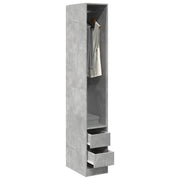 Kledingkast 30x50x200 cm betongrijs bewerkt hout