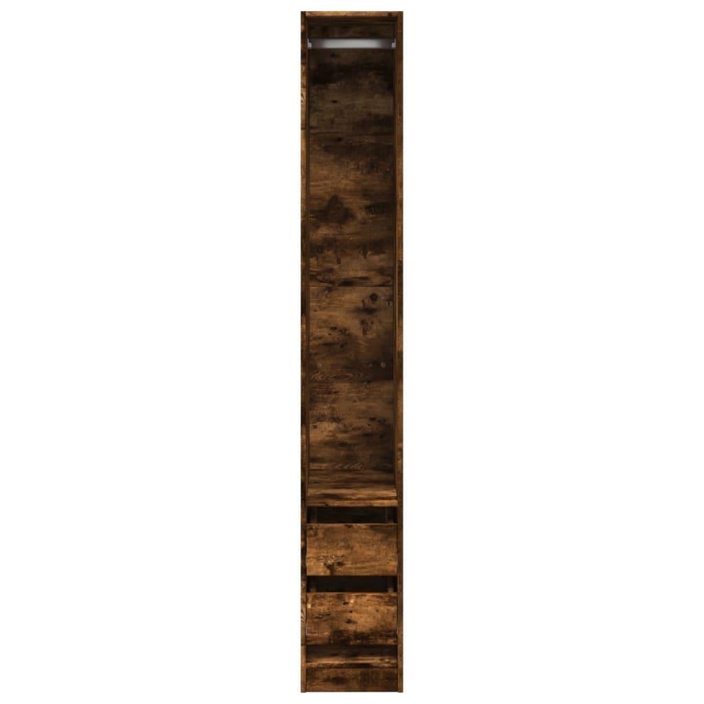 Kledingkast 30x50x200 cm bewerkt hout gerookt eikenkleurig