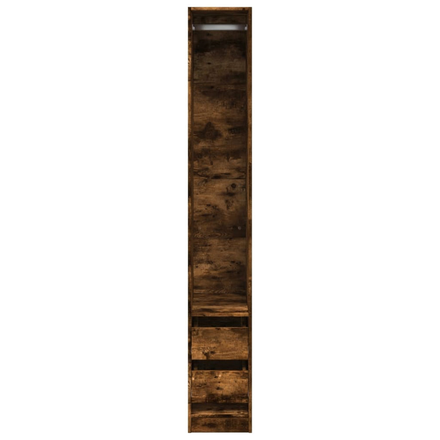 Kledingkast 30x50x200 cm bewerkt hout gerookt eikenkleurig