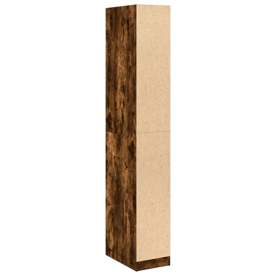 Kledingkast 30x50x200 cm bewerkt hout gerookt eikenkleurig