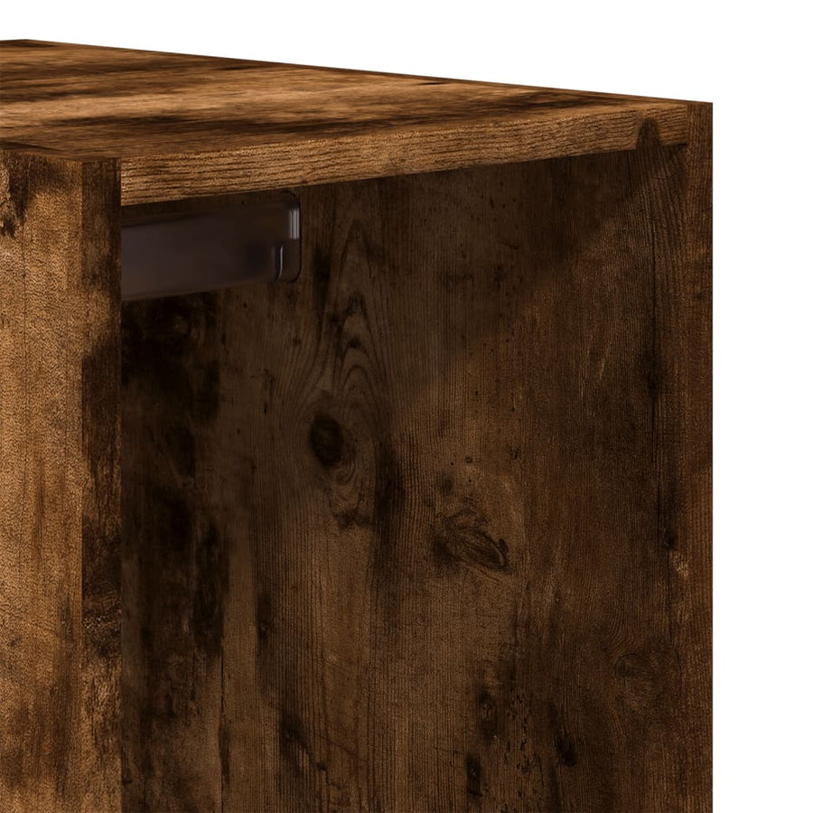 Kledingkast 30x50x200 cm bewerkt hout gerookt eikenkleurig