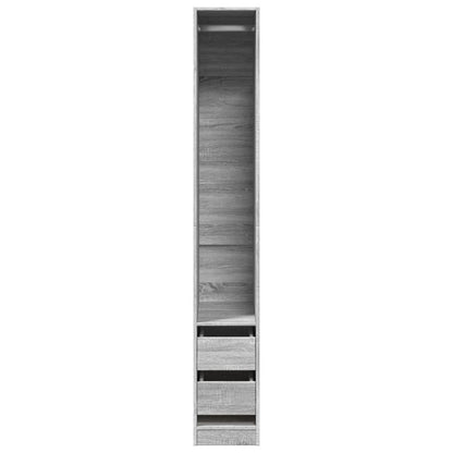 Kledingkast 30x50x200 cm bewerkt hout grijs sonoma eikenkleur