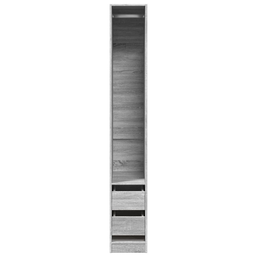 Kledingkast 30x50x200 cm bewerkt hout grijs sonoma eikenkleur