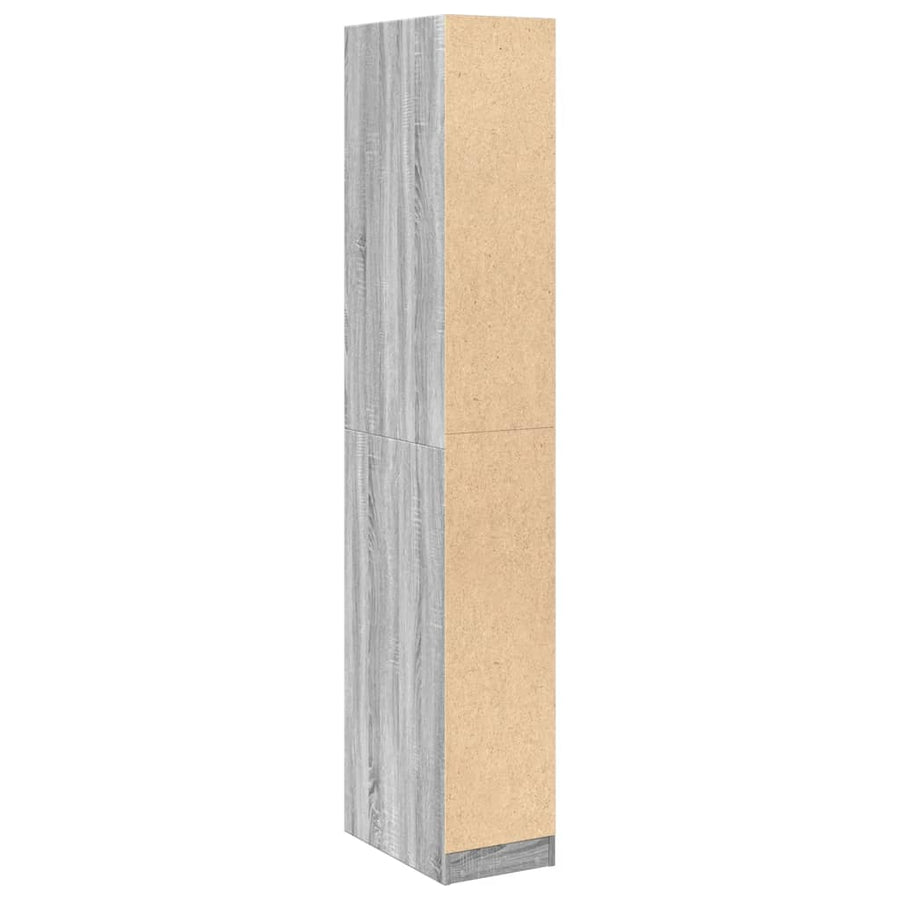 Kledingkast 30x50x200 cm bewerkt hout grijs sonoma eikenkleur