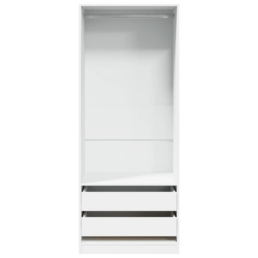 Kledingkast 80x50x200 cm bewerkt hout wit
