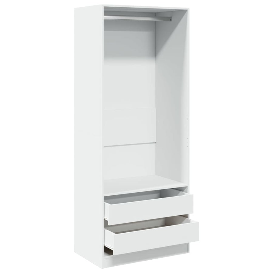 Kledingkast 80x50x200 cm bewerkt hout wit
