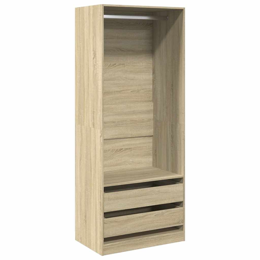 Kledingkast 80x50x200 cm bewerkt hout sonoma eikenkleurig