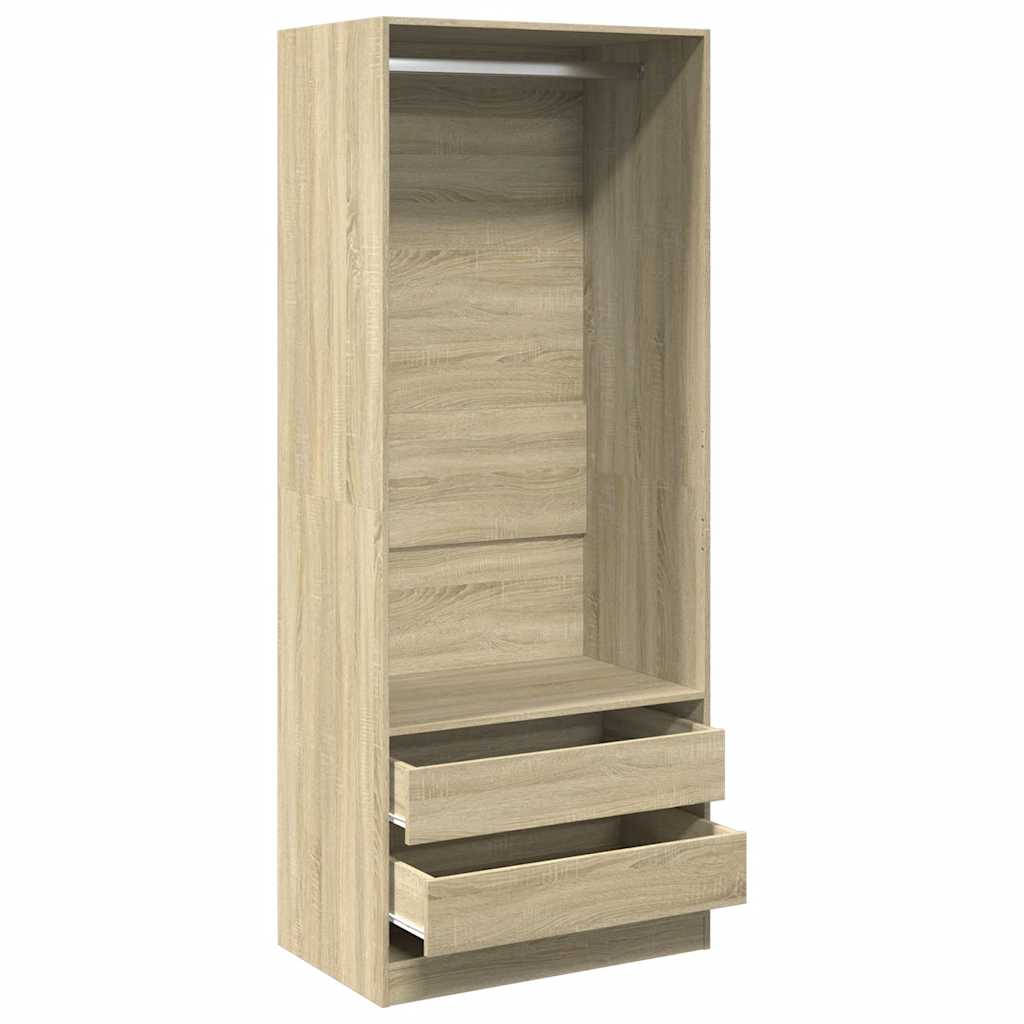 Kledingkast 80x50x200 cm bewerkt hout sonoma eikenkleurig