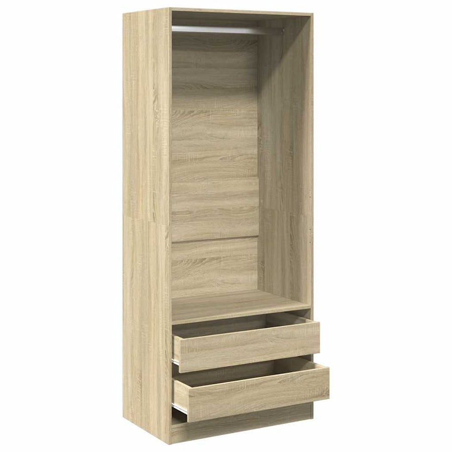 Kledingkast 80x50x200 cm bewerkt hout sonoma eikenkleurig