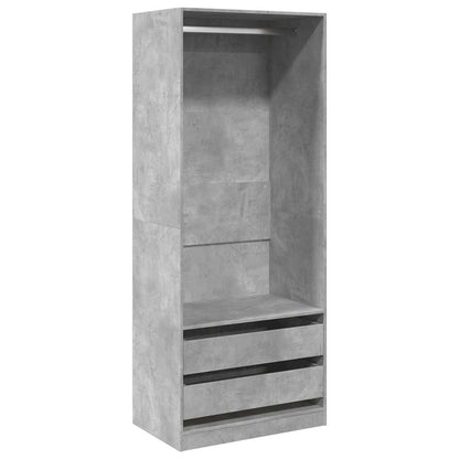 Kledingkast 80x50x200 cm bewerkt hout betongrijs
