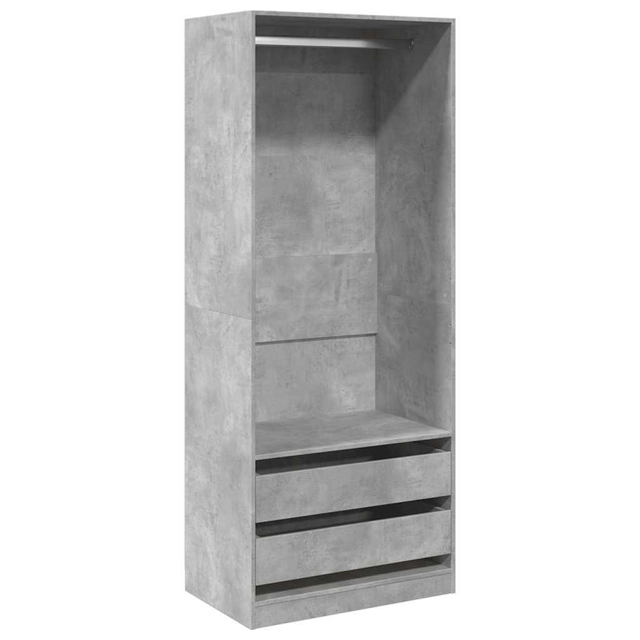 Kledingkast 80x50x200 cm bewerkt hout betongrijs