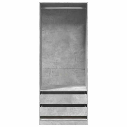 Kledingkast 80x50x200 cm bewerkt hout betongrijs