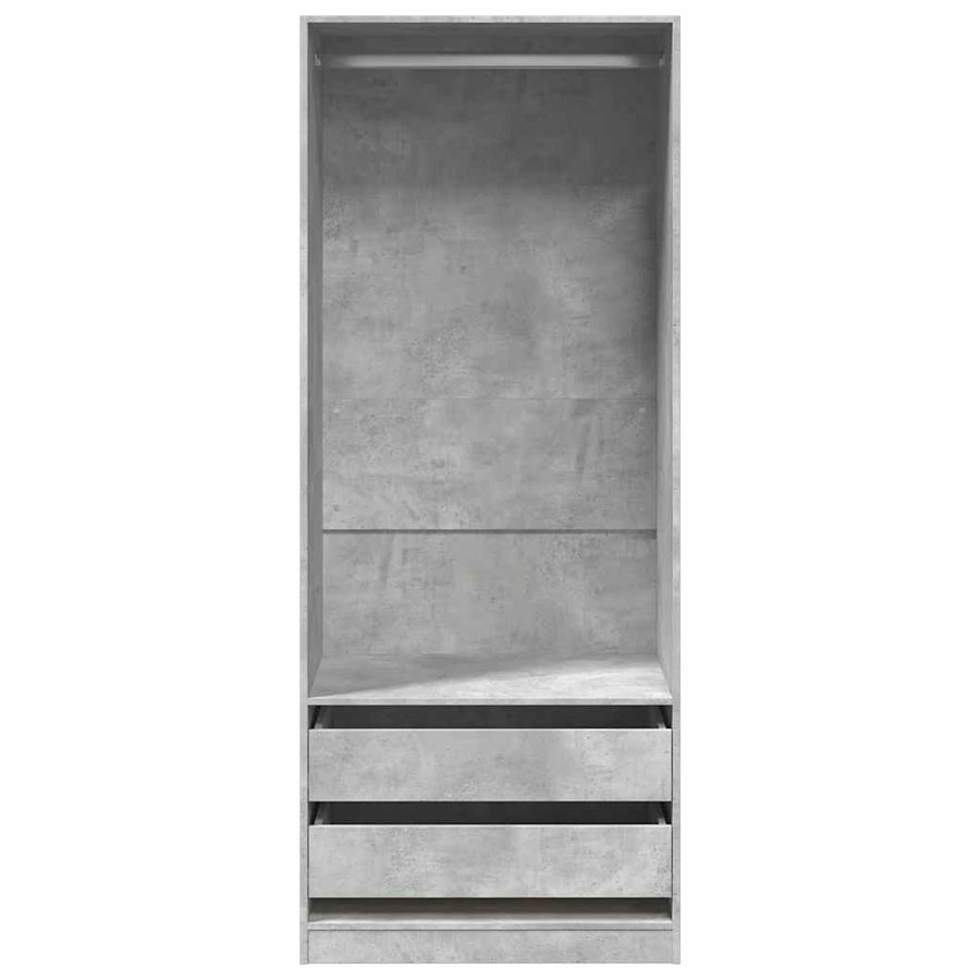 Kledingkast 80x50x200 cm bewerkt hout betongrijs