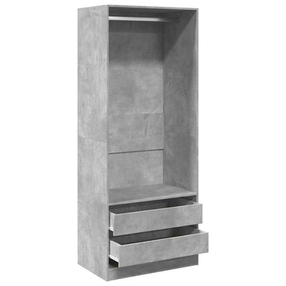 Kledingkast 80x50x200 cm bewerkt hout betongrijs