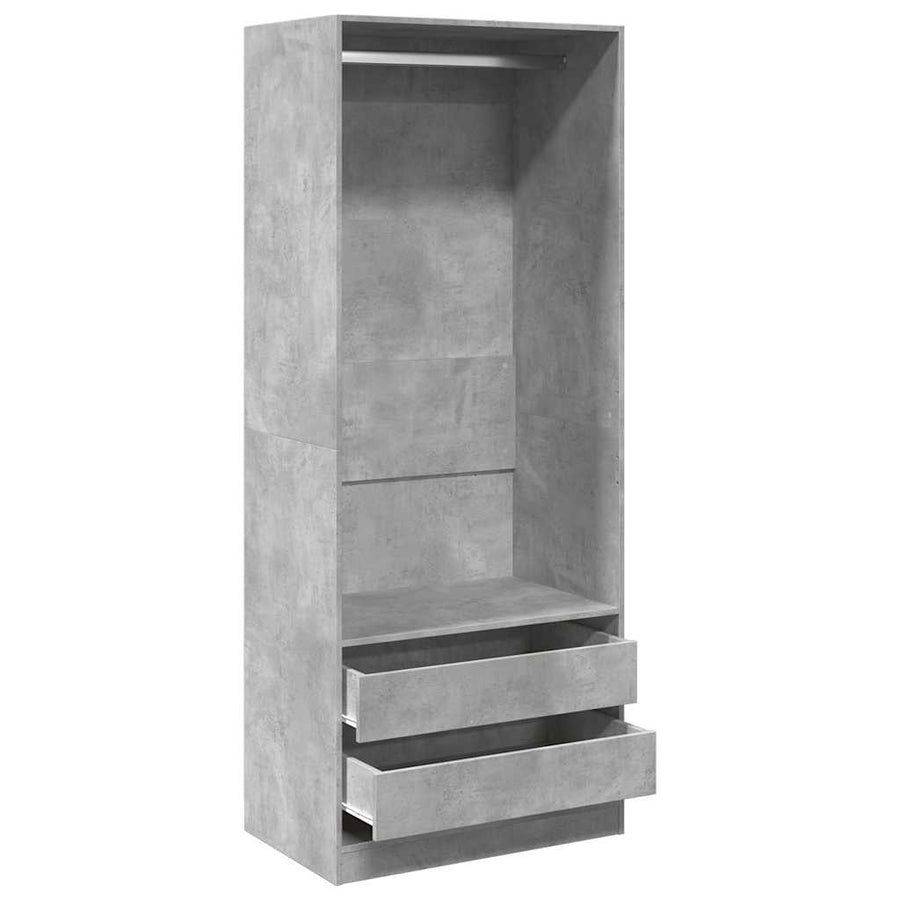 Kledingkast 80x50x200 cm bewerkt hout betongrijs