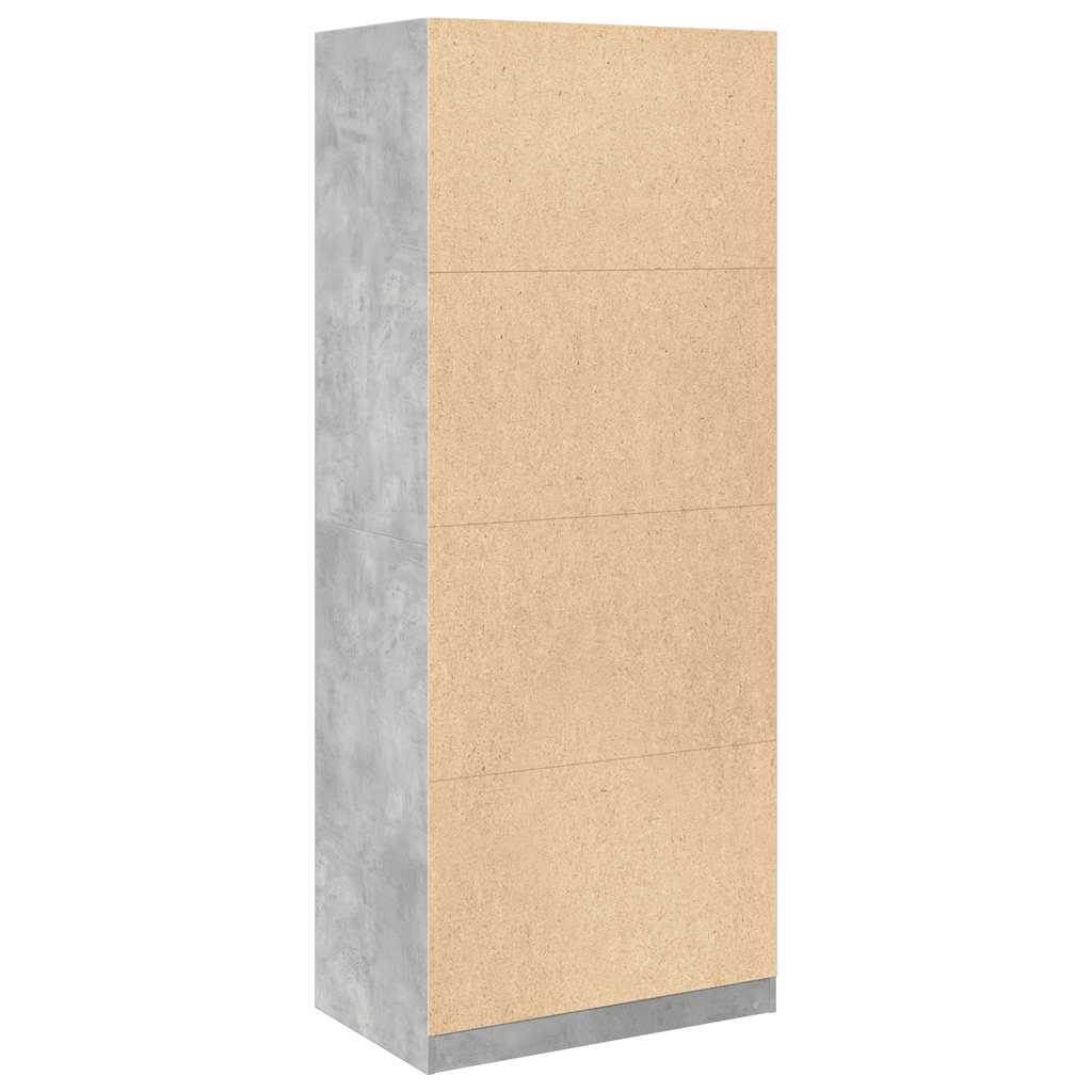 Kledingkast 80x50x200 cm bewerkt hout betongrijs
