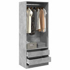 Wardrobe 80x50x200 cm engineered wood concrete grey