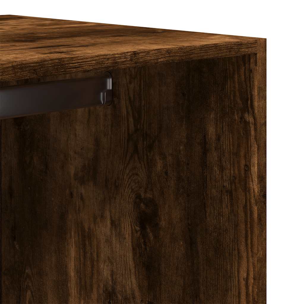 Kledingkast 80x50x200 cm bewerkt hout gerookt eikenkleurig