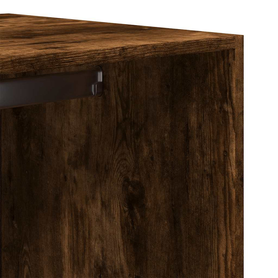 Kledingkast 80x50x200 cm bewerkt hout gerookt eikenkleurig