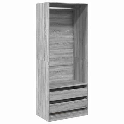 Kledingkast 80x50x200 cm bewerkt hout grijs sonoma eikenkleur