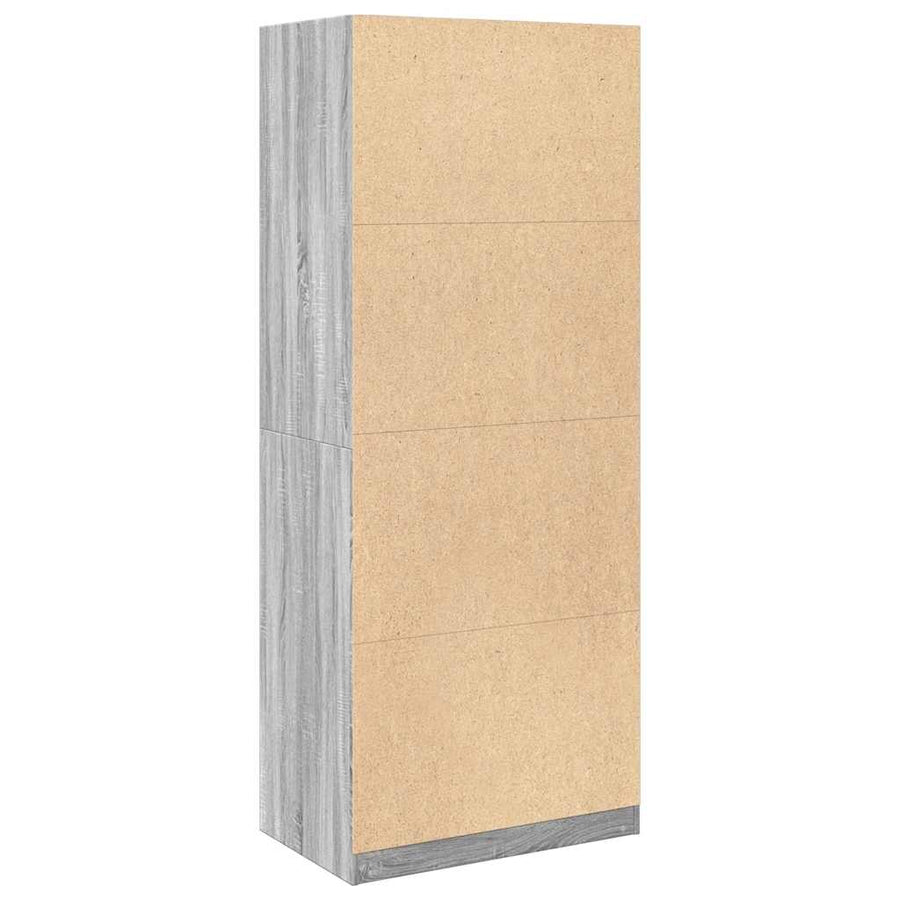Kledingkast 80x50x200 cm bewerkt hout grijs sonoma eikenkleur