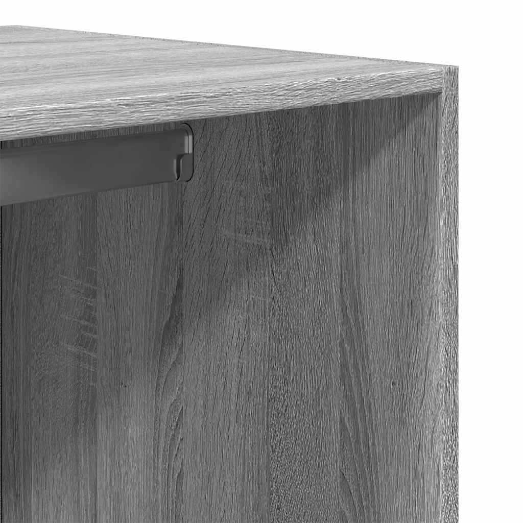 Kledingkast 80x50x200 cm bewerkt hout grijs sonoma eikenkleur