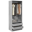 Wardrobe 80x50x200 cm engineered wood grey Sonoma oak colour