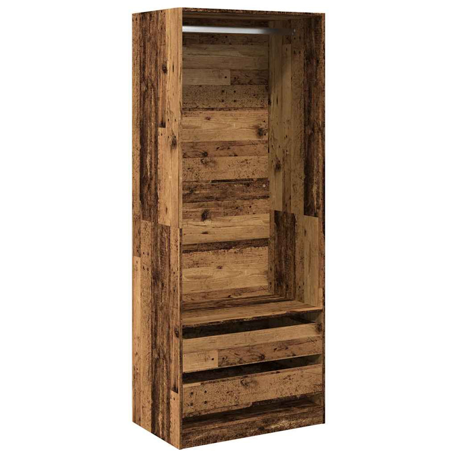 Kledingkast 80x50x200 cm bewerkt hout oud hout
