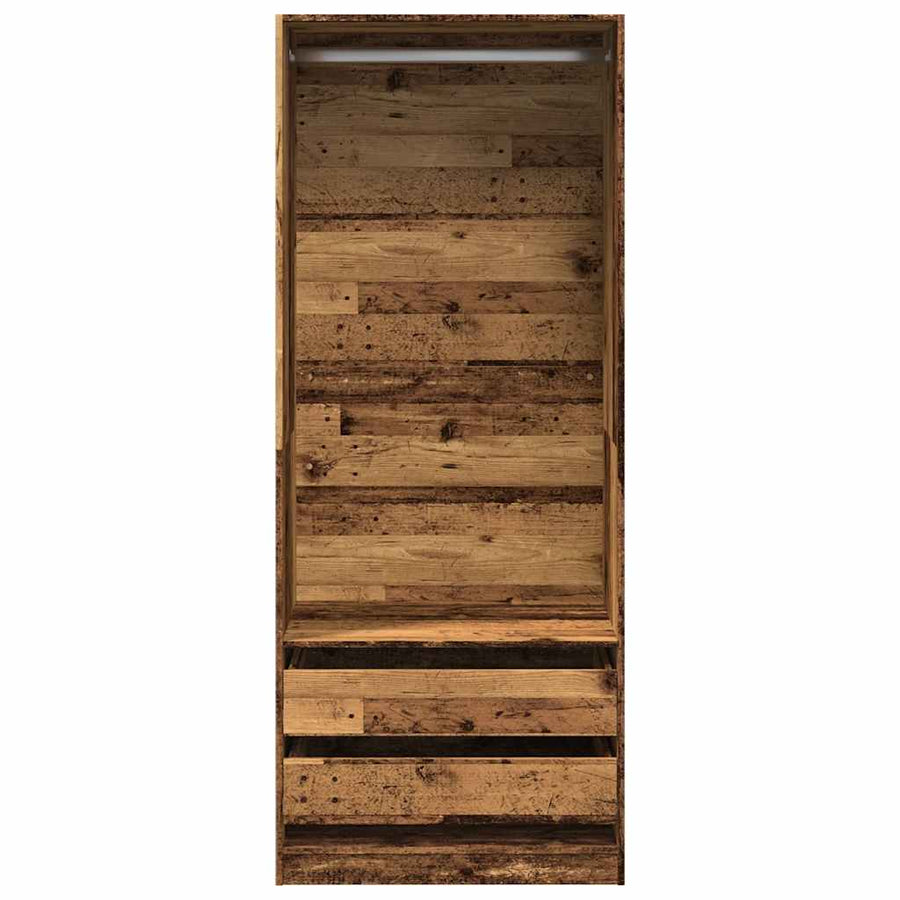 Kledingkast 80x50x200 cm bewerkt hout oud hout