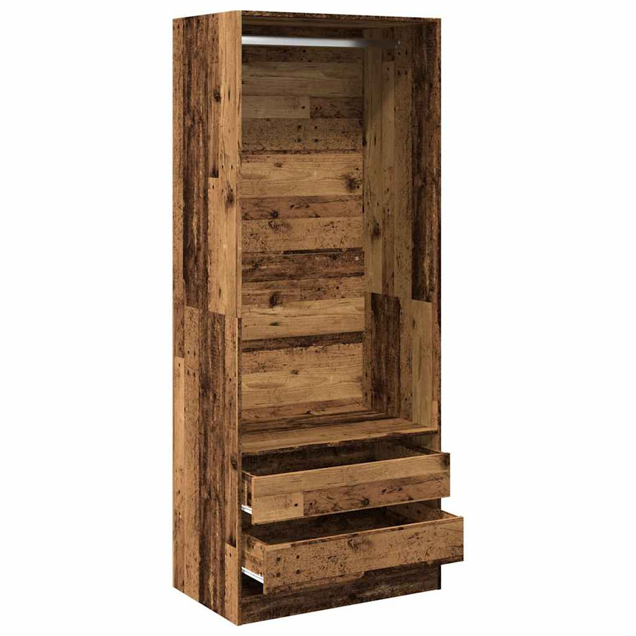Kledingkast 80x50x200 cm bewerkt hout oud hout