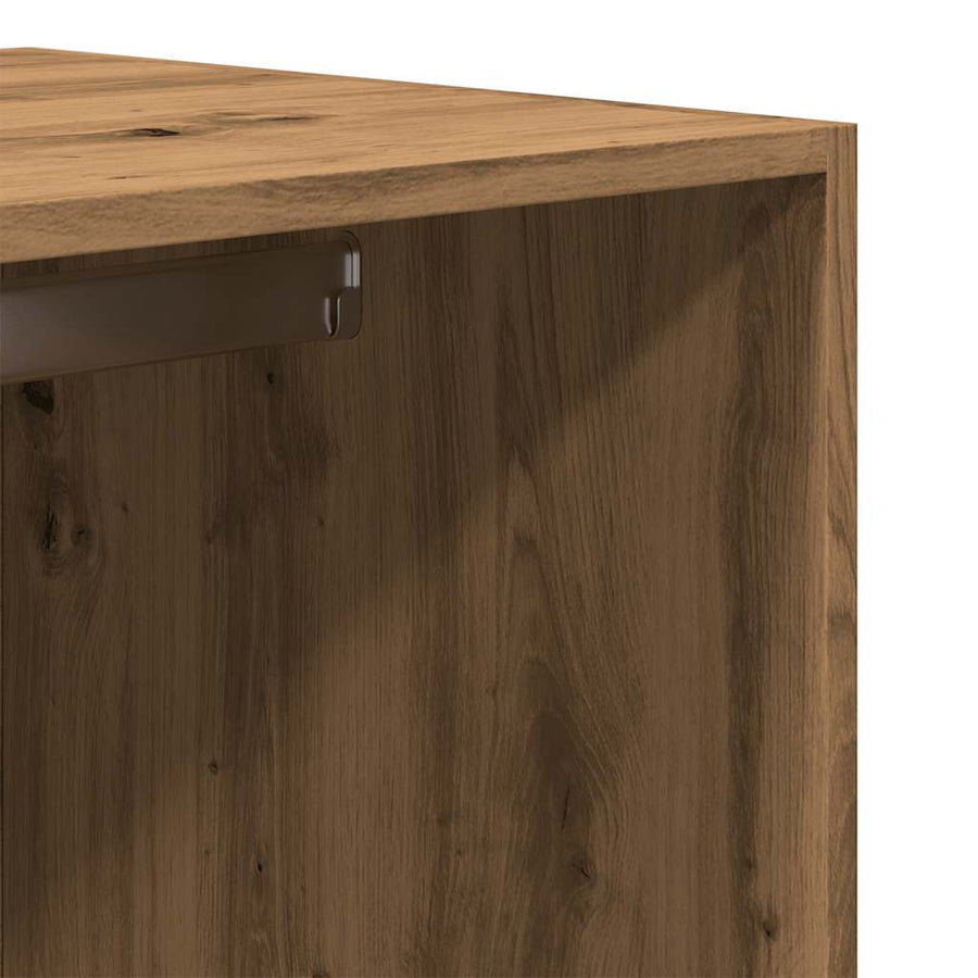 Kledingkast 80x50x200 cm bewerkt hout artisanaal eikenkleur
