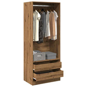 Kledingkast 80x50x200 cm bewerkt hout eiken