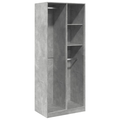 Kledingkast 80x50x200 cm bewerkt hout betongrijs