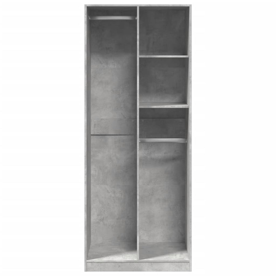 Kledingkast 80x50x200 cm bewerkt hout betongrijs