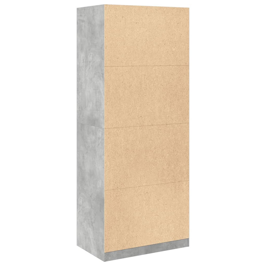 Kledingkast 80x50x200 cm bewerkt hout betongrijs