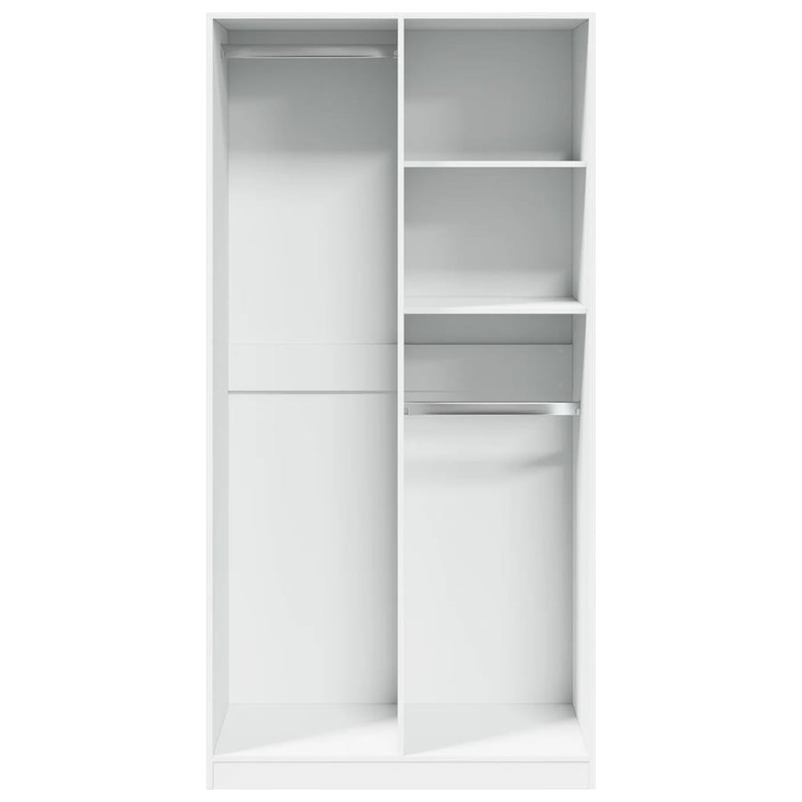 Kledingkast 100x50x200 cm bewerkt hout wit