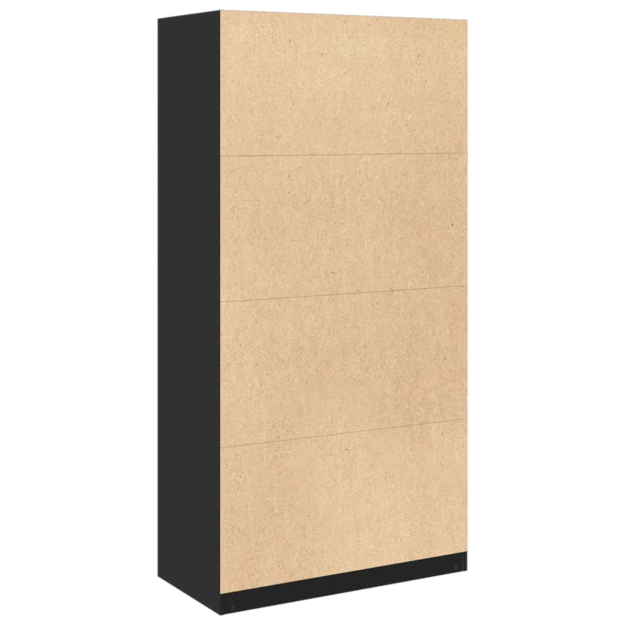 Kledingkast 100x50x200 cm bewerkt hout zwart