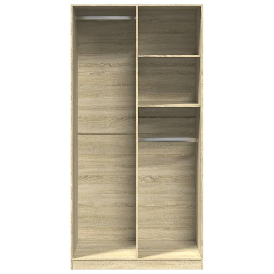 Kledingkast 100x50x200 cm bewerkt hout sonoma eikenkleurig