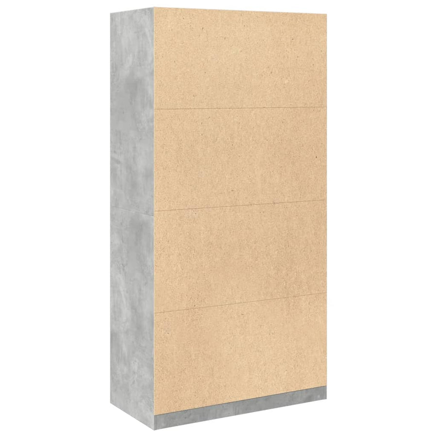 Kledingkast 100x50x200 cm bewerkt hout betongrijs