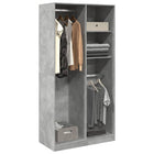 Wardrobe 100x50x200 cm treated wood concrete grey