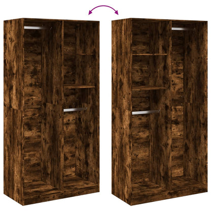 Kledingkast Bewerkt Hout Kleurig Gerookt Eiken 2 schappen