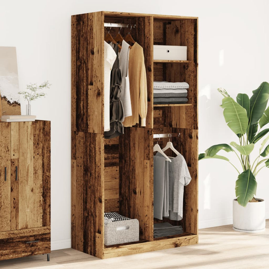 Kledingkast Bewerkt Hout Oud Hout 100 x 50 x 200 cm