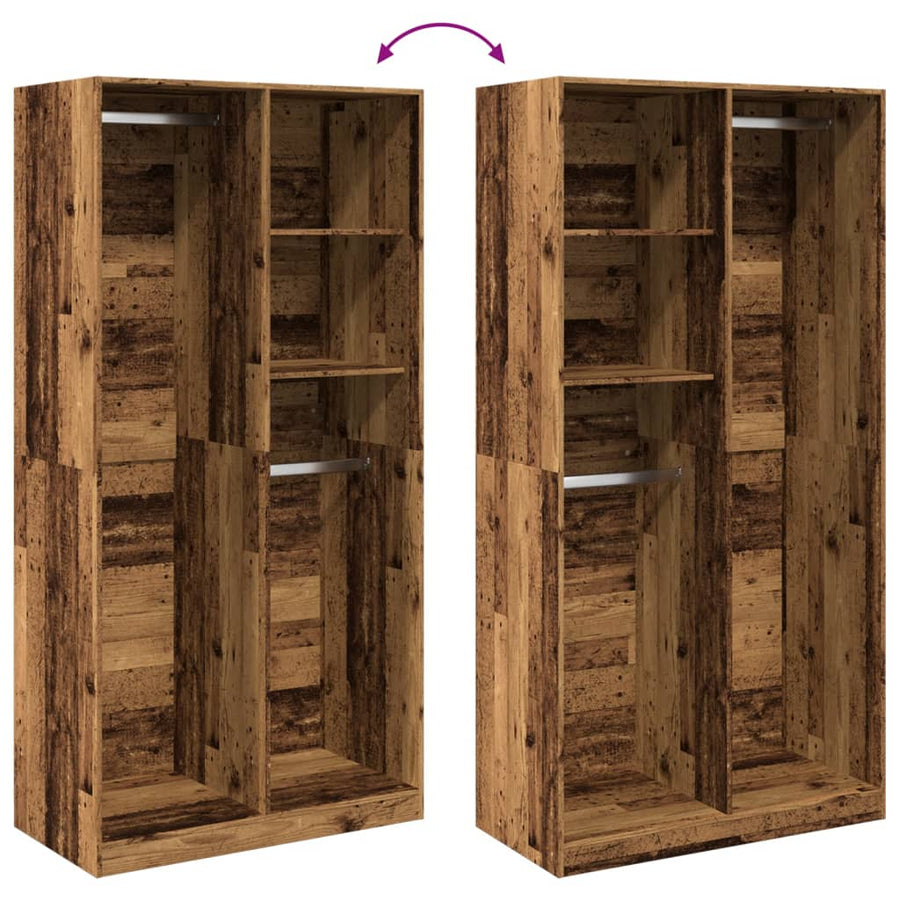 Kledingkast Bewerkt Hout Oud Hout 100 x 50 x 200 cm