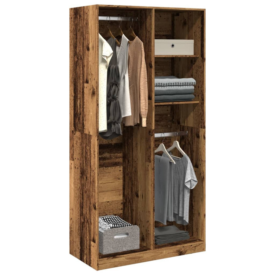 Kledingkast Bewerkt Hout Oud Hout 100 x 50 x 200 cm