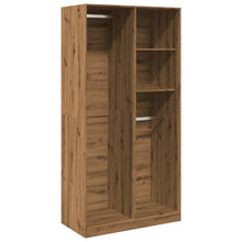 Kledingkast Bewerkt Hout Artisanaal Eikenkleurig 2 schappen