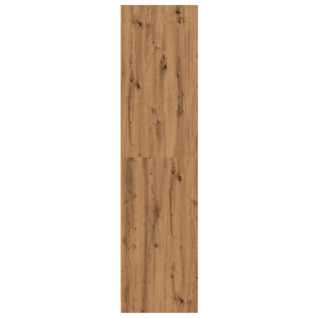 Kledingkast Bewerkt Hout Artisanaal Eikenkleurig 2 schappen
